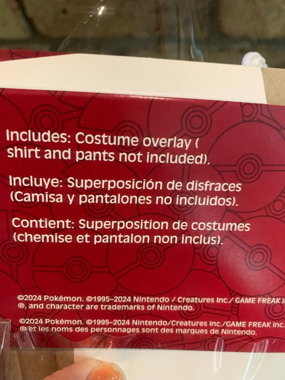 Kids' Pokémon Ultraball Halloween costume- One Size NWT